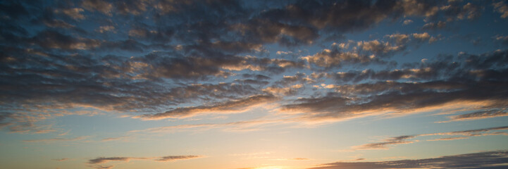 Naklejka na ściany i meble Beautiful panorama sunrise blue sky