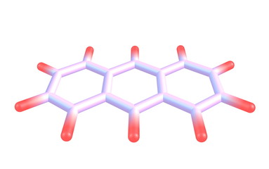 Anthracene molecular structure on white background