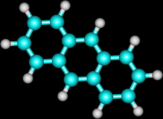 Anthracene molecular structure on black background