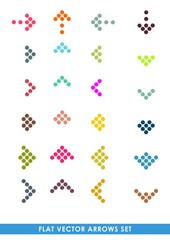 Flat color vector arrows set