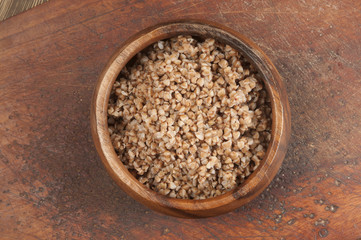 Buckwheat kasha in a bowl