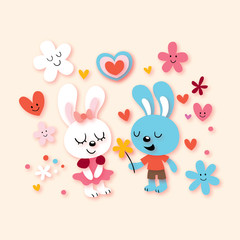 bunnies in love