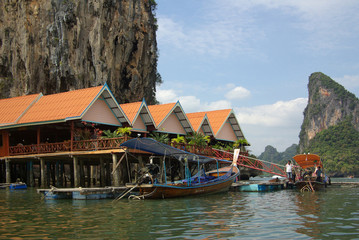 Fototapeta premium Sea Gypsy village. Phang Nga, Thailand