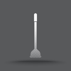 Vector of transparent toilet plunger icon on isolated background