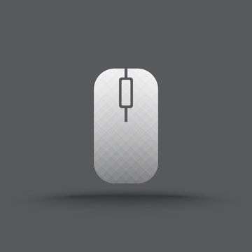 Vector of transparent computer mouse icon on isolated background