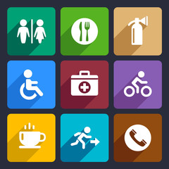 International Service Signs Flat Icons Set 39
