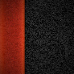 Fototapeta premium Leather Texture Background with Stitched Red Stripe - eps10
