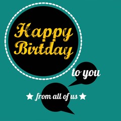 Vintage Happy Birthday Card vector illustration