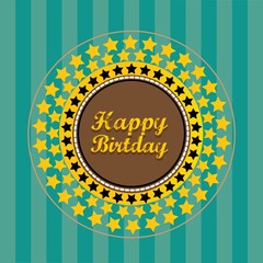 Vintage Happy Birthday Card vector illustration