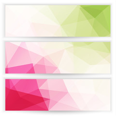 Abstract geometric trianglular banners set