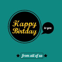 Vintage Happy Birthday Card vector illustration