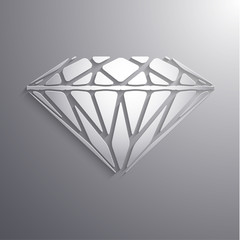 Abstract diamond shaped paper 3d icon - eps10 vector