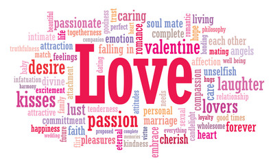 Obraz premium Love word cloud illustration