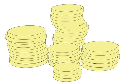 cartoon image of gold coins