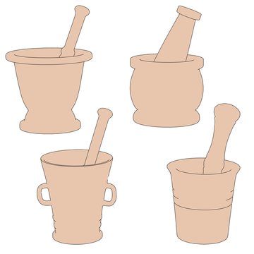 cartoon image of mortars set