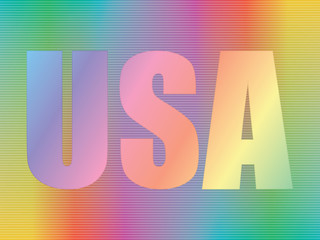 USA over spectrum background