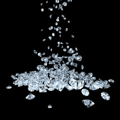 Panele Szklane Podświetlane  diamenty na czarno