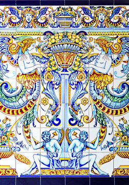 Art Nouveau decorative tile, background, fantasy