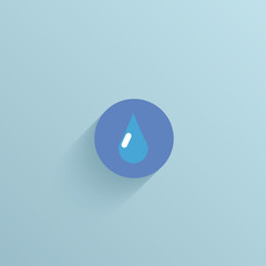 Vector flat circle icon on blue background. Eps10