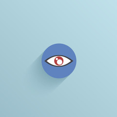 Vector flat circle icon on blue background. Eps10