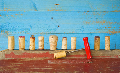 collection of wine corks, free copy space