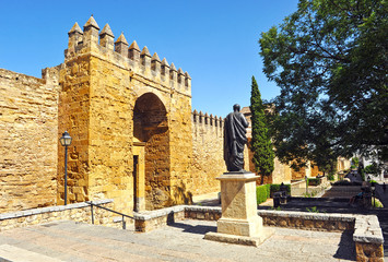 Seneca, Almodovar gate, ramparts of Cordoba, Spain