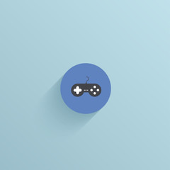 Vector flat circle icon on blue background. Eps10