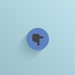 Vector flat circle icon on blue background. Eps10