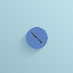 Vector flat circle icon on blue background. Eps10
