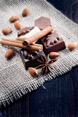 Luxury sweet chocolate pralines