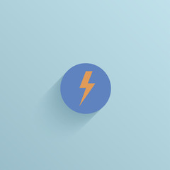 Vector flat circle icon on blue background. Eps10