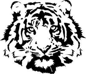 tiger head in black interpretation - 60832318