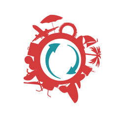 beach icon color vector