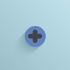 Obraz premium Vector flat circle icon on blue background. Eps10