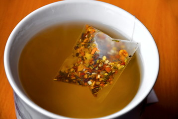 luxury tea bag in cup