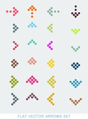 Flat color vector arrows set