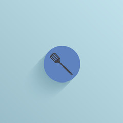 Vector flat circle icon on blue background. Eps10