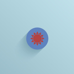 Vector flat circle icon on blue background. Eps10