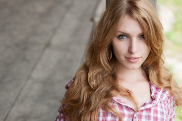 Fototapeta premium red haired cowgirl
