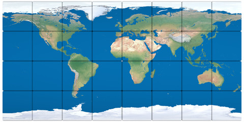 World map made of blocks