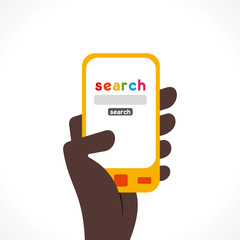 search anything on mobile via internet  vector