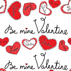 Valentine motives seamless pattern with hearts