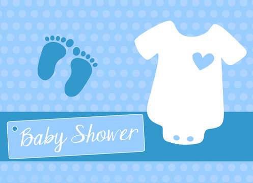 baby shower invitation card for baby boy with infant bodysuit