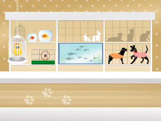 illustration of pet shop