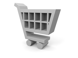 3D illustration of shopping cart