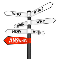 Obraz premium Questions and Answers Signpost