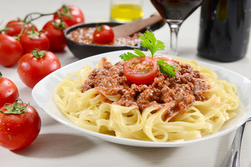 Tagliatelle with bolognese sauce