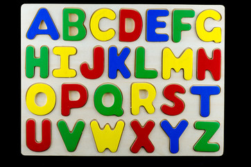 alphabet, colored wood #2