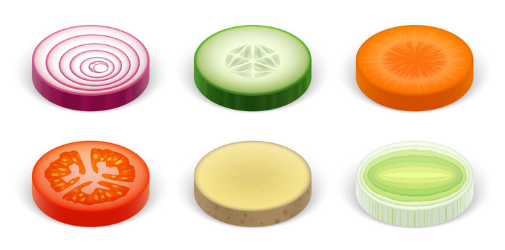 Rondelles de l&eacute;gumes vectorielles 1