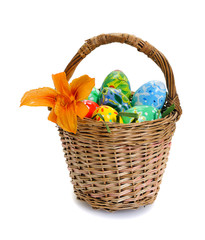 easter eggs in basket